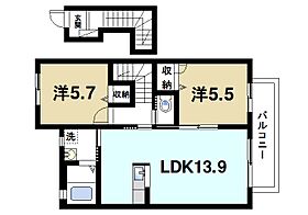 エクセルコート  ｜ 奈良県大和郡山市昭和町（賃貸アパート2LDK・2階・54.60㎡） その2