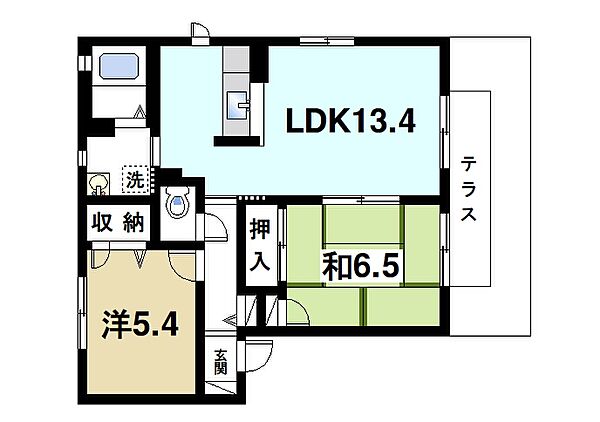 画像2:2LDKの間取りです