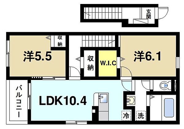 ハイフィールドIII 201｜奈良県奈良市高畑町(賃貸アパート2LDK・2階・58.57㎡)の写真 その3