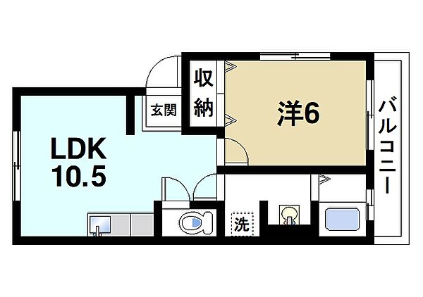 奈良県天理市川原城町(賃貸マンション1LDK・4階・36.00㎡)の写真 その2