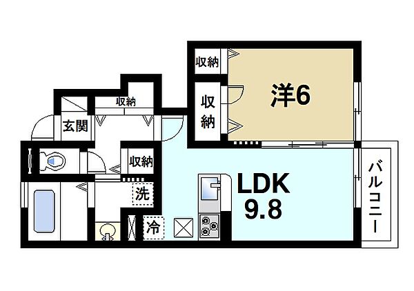 ドルフV ｜奈良県奈良市宝来4丁目(賃貸アパート1LDK・1階・42.57㎡)の写真 その2