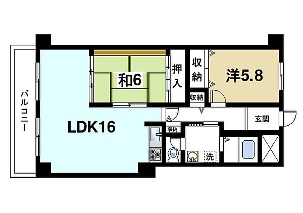 エンパイアテラス ｜奈良県奈良市三条栄町(賃貸マンション2LDK・4階・66.70㎡)の写真 その2