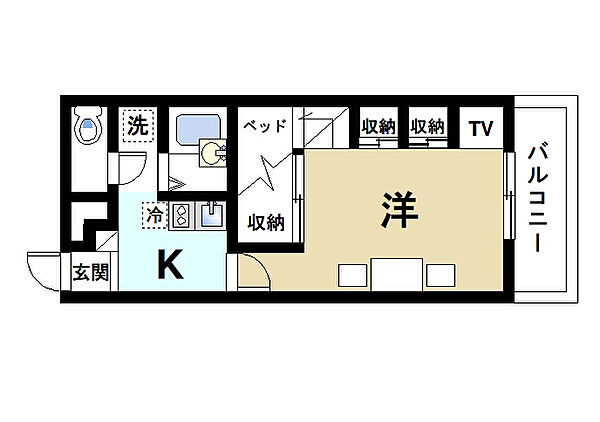 奈良県桜井市大字戒重(賃貸マンション1K・3階・23.18㎡)の写真 その2