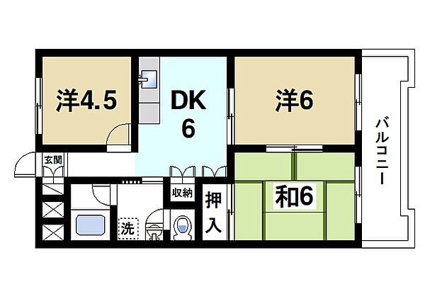 CENTURY・アスカI ｜奈良県生駒郡安堵町大字東安堵(賃貸マンション3DK・3階・50.40㎡)の写真 その2