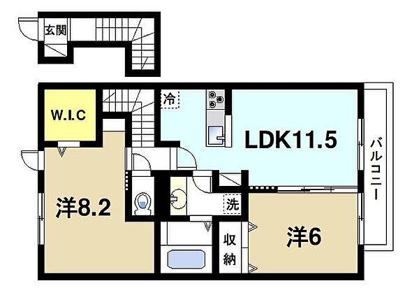 サニーコート ｜奈良県奈良市大森町(賃貸アパート2LDK・2階・64.15㎡)の写真 その2