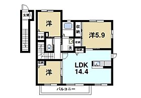 京都府木津川市州見台2丁目（賃貸アパート3LDK・2階・70.20㎡） その2