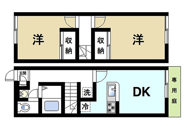 間取：テラスハウスです