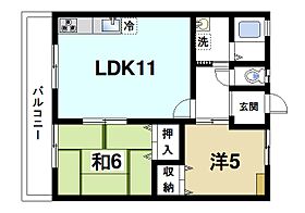 R16郡山ハイツII  ｜ 奈良県大和郡山市西田中町（賃貸アパート2LDK・2階・48.06㎡） その2