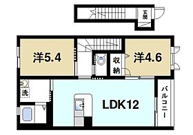 京都府木津川市加茂町駅東1丁目（賃貸アパート2LDK・2階・52.50㎡） その2