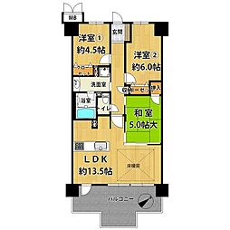 グランドパレス堺七道 3LDKの間取図画像