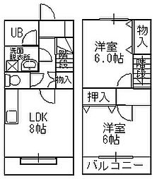 メゾン柿島 2LDKの間取図画像