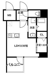 西鉄天神大牟田線 西鉄平尾駅 徒歩7分の賃貸マンション 11階1LDKの間取り