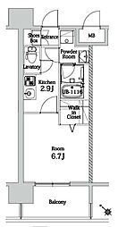 エンクレスト博多LIBERTY 1Kの間取図画像