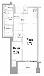 エンクレスト呉服町 1LDKの間取図画像