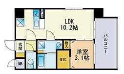 フェリオ博多駅南 1LDKの間取図画像
