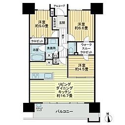 ライオンズ大濠公園グランゲイト 3LDKの間取図画像