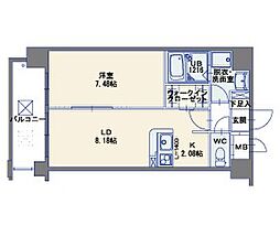 ラフィーネ博多駅前 1LDKの間取図画像