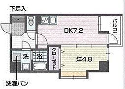 レキシントンスクエア駅東 1DKの間取図画像