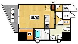 プライムアーバン薬院南 ワンルームの間取図画像