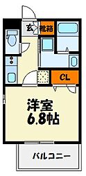 エンクレスト博多MATE 1Kの間取図画像