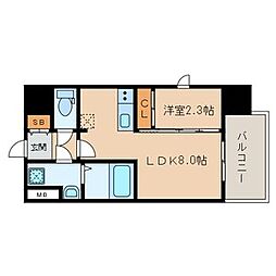 アスシード大手門 1LDKの間取図画像