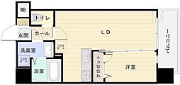 LIBERTYRTENJIN2 1LDKの間取図画像