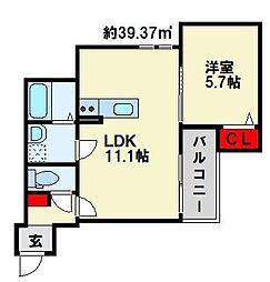 IL　GRANDE諸岡 2階1LDKの間取り