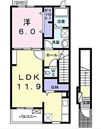 サン・カリーノ 1LDKの間取図画像