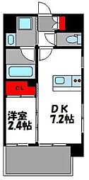 リアンシエルブルーJR香椎 1DKの間取図画像