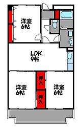 エリーナ箱崎 3LDKの間取図画像