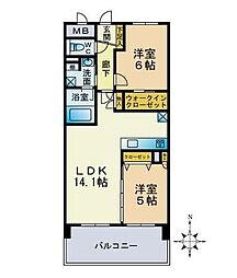 サンエクステリア24 2LDKの間取図画像
