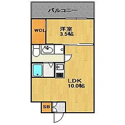 アイ・セレブ箱崎駅前 1LDKの間取図画像