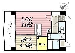ナウヴィレッジ松島2 1LDKの間取図画像