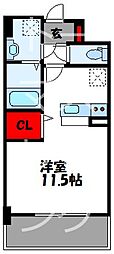 ネクスピア箱崎 1Kの間取図画像