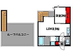 グランティック千早 1LDKの間取図画像