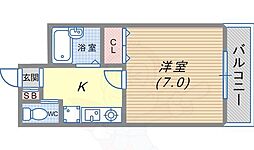 イーナ板宿 1Kの間取図画像