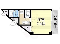 フリックコート 1Kの間取図画像