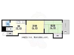 アイリス兵庫 2DKの間取図画像
