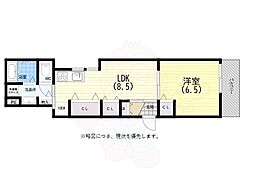 アリビア明神町B棟 1LDKの間取図画像
