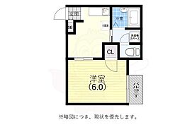 ルシエール平野A棟 1Kの間取図画像
