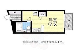 ミスティエイト ワンルームの間取図画像