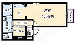 スピランテス 1Kの間取図画像
