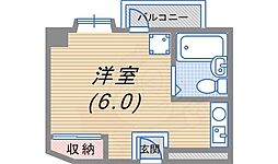 井下マンション ワンルームの間取図画像