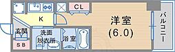 エステムプラザ神戸三宮ルクシア 1Kの間取図画像