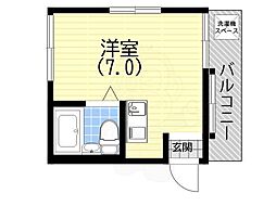 カーサ兵庫 ワンルームの間取図画像