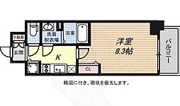 プレサンスKOBEグレンツ 1Kの間取図画像