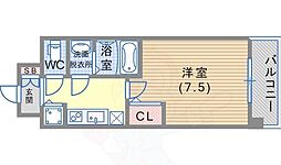サムティ神戸ベニール 1Kの間取図画像
