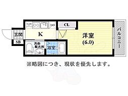 エステムプラザ神戸西4インフィニティ 1Kの間取図画像