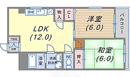 ハイツ二井 2LDKの間取図画像