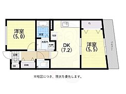 柳原ビル 2DKの間取図画像